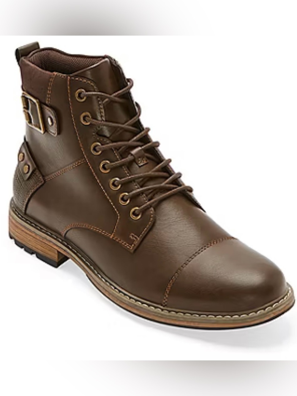 jf j.ferrar Brown Leather Lace-Up Men's Boots